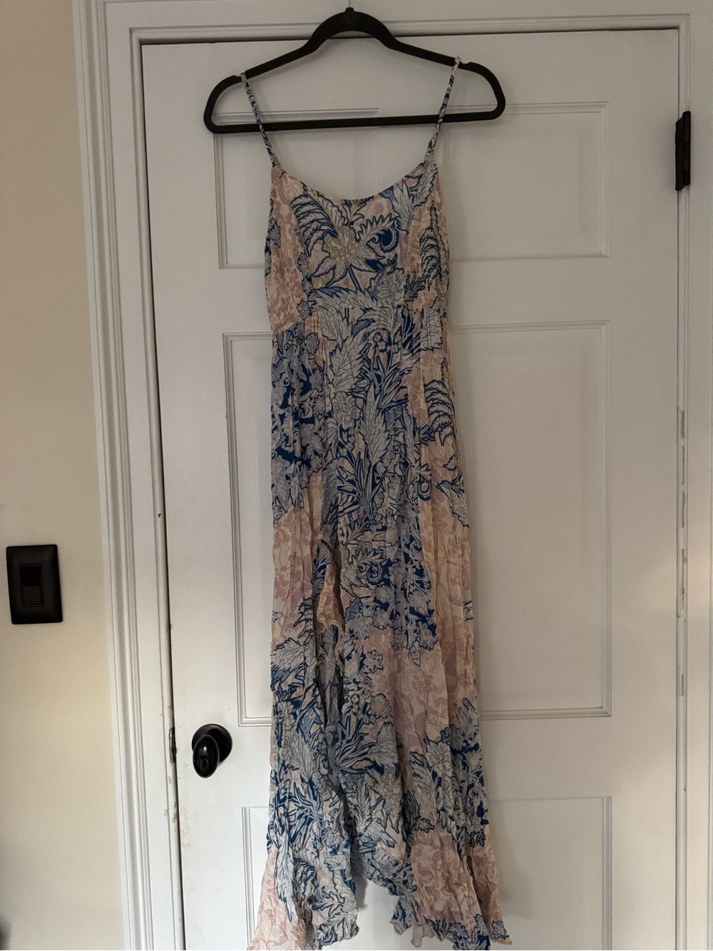Free People Blue and Cream Floral Maxi Dress